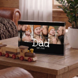 Dad Established 写真 フン ボールド ホワイト テキスト ブラック