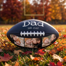 Dad Established 写真 フン ボールド ホワイト テキスト ブラック アメリカンフットボール