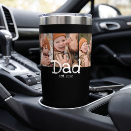 Dad Established 写真 フン ボールド ホワイト テキスト ブラック 保温保冷タンブラー