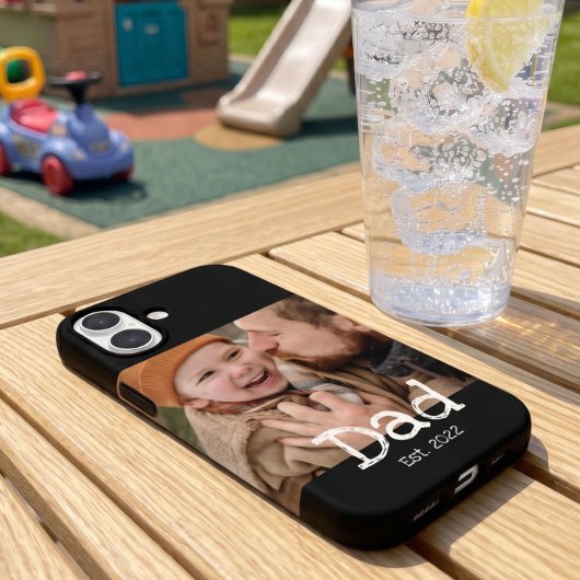 Dad Established 写真 白 黒 太字テキスト Case-Mate iPhoneケース