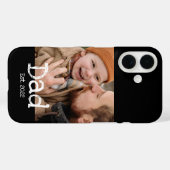 Dad Established 写真 白 黒 太字テキスト Case-Mate iPhoneケース (裏面 (横))