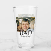 Dad Established 太字ブラックテキスト ビール タンブラーグラス (正面)