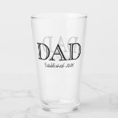 Dad Established 太字ブラックテキスト ビール タンブラーグラス (裏面)