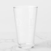 Dad Established 太字白文字 ブラックビール タンブラーグラス (正面)