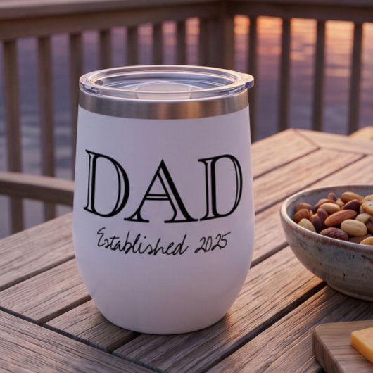Dad Established 太字 ブラック ホワイト