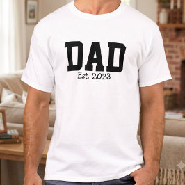 Dad Established 太字 ブラック ホワイト Tシャツ