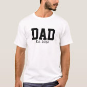 Dad Established 太字 ブラック ホワイト Tシャツ (正面)