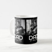 Dad Established 太字 ブラック 3 写真 コーヒーマグ コーヒーマグカップ (正面左)