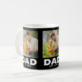 Dad Established 太字 ブラック 3 枚の写真 コーヒーマグカップ (正面左)