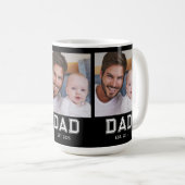 Dad Established 太字 ブラック 3 枚写真入り コーヒー コーヒーマグカップ (正面右)