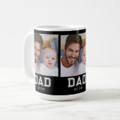 Dad Established 太字 ブラック 3 枚写真入り コーヒー コーヒーマグカップ (正面左)