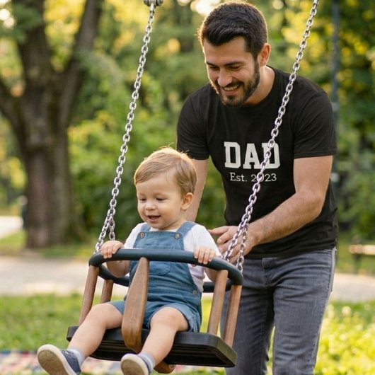 Dad Established 太字 白 黒 Tシャツ