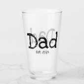Dad Established 太字 黒 白 ビール タンブラーグラス (裏面)