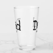 Dad Established 太字 黒 白 ビール タンブラーグラス (左)