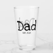 Dad Established 太字 黒 白 ビール タンブラーグラス (正面)