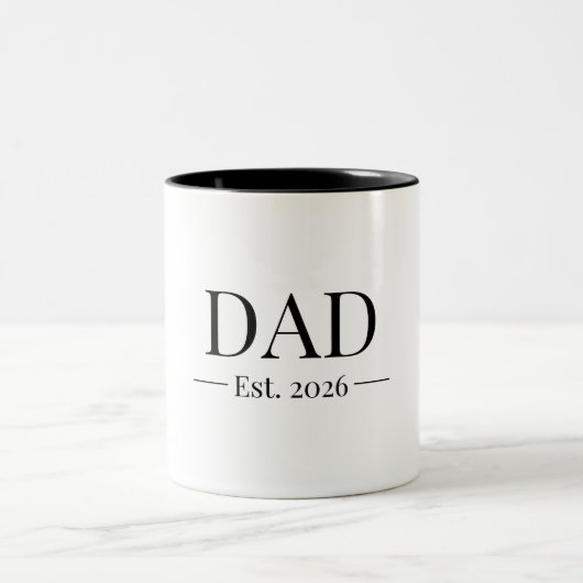Dad Established 2026 ツートーンマグカップ (中央)