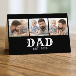 Dad Established 3枚の写真 モノクロ 父の日 カード