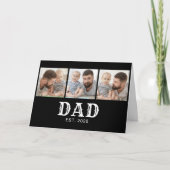Dad Established 3枚の写真 モノクロ 父の日 カード (正面)