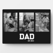 Dad Established 3 Photo Black & White Year フォトプラーク (正面)