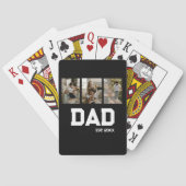 Dad Established 3 Photo Customizable Year Gift トランプ (裏面)