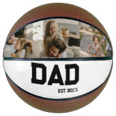 Dad Established 3 Photo Customizable Year Gift バスケットボール (正面)
