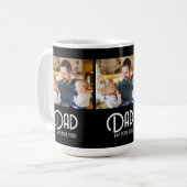 Dad Established 3 Photo Grunge Text コーヒーマグカップ (正面左)