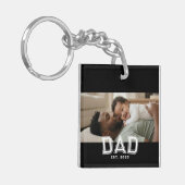 Dad Established Black Bold Photo キーホルダー (正面左)