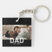Dad Established Black Bold Photo キーホルダー (裏面)