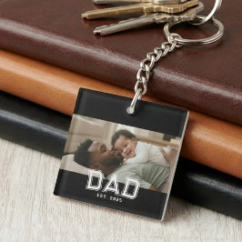 Dad Established Black Bold Photo キーホルダー