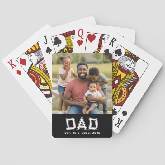 Dad Established Black Bold Photo  トランプ (裏面)