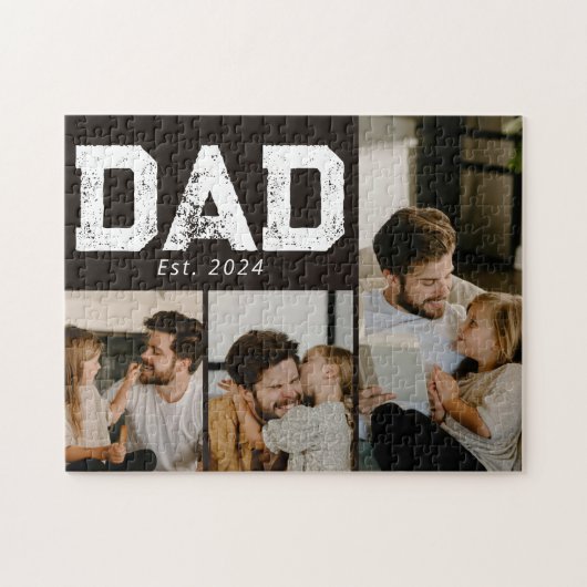 Dad Established Black Fun 3 Photo ジグソーパズル (横)