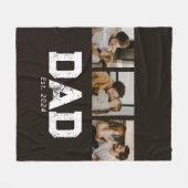 Dad Established Black Fun 3 Photo フリースブランケット (正面(横))