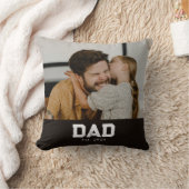 Dad Established Black Modern Bold Photo クッション (ブランケット)