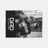 Dad Established Black Modern Bold Photo フリースブランケット (正面(横))