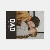 Dad Established Black Modern Bold Photo フリースブランケット (正面(横))