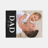 Dad Established Black Modern Photo フリースブランケット (正面(横))