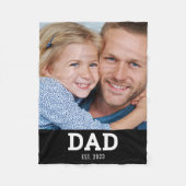Dad Established Black Modern Photo フリースブランケット (正面)