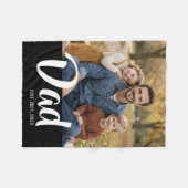 Dad Established Black Modern Script Photo フリースブランケット (正面(横))