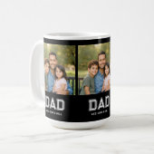 Dad Established Black Photo Modern Typography Gift コーヒーマグカップ (正面左)