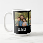 Dad Established Black Photo Modern Typography Gift コーヒーマグカップ (左)