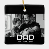 Dad Established Black White Bold Photo  セラミックオーナメント (正面)