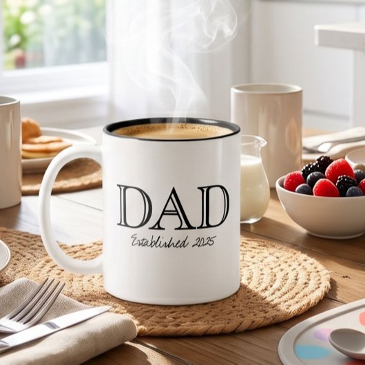 Dad Established Bold ブラック ホワイト ツートーンマグカップ