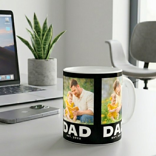 Dad Established Bold Black 3 Photo  コーヒーマグカップ