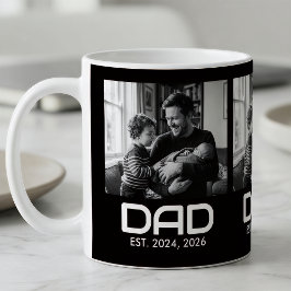 Dad Established Bold Black 3 Photo Coffee Mug コーヒーマグカップ