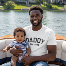 Dad Established Bold Black Name Year New Dad Gift Tシャツ