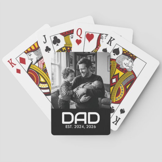 Dad Established Bold Black Photo トランプ (裏面)