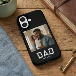 Dad Established Bold Black Photo iPhone 16ケース