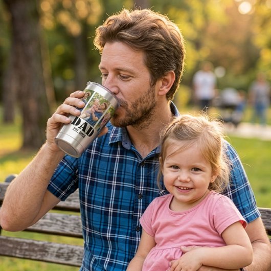 Dad Established Bold Black Text 3 photo 保温保冷タンブラー