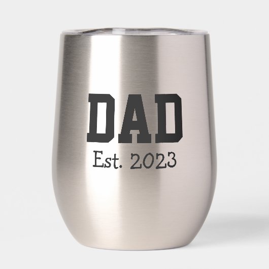 Dad Established Bold Black Text Stainless Steele (背面)