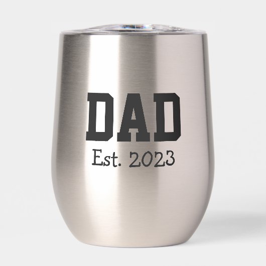 Dad Established Bold Black Text Stainless Steele (正面)